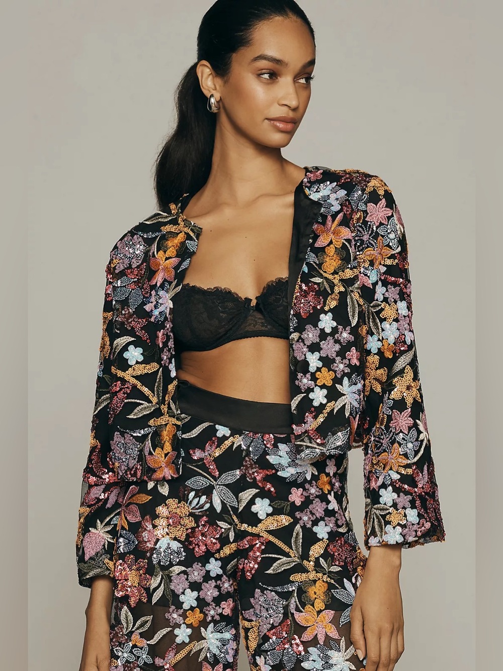Anthropologie / Tiny | Floral Sequin Blazer, Small